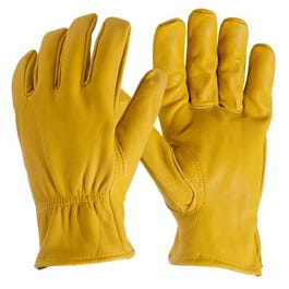 Deerskin Gloves, Elastic Wrist, Men's Large