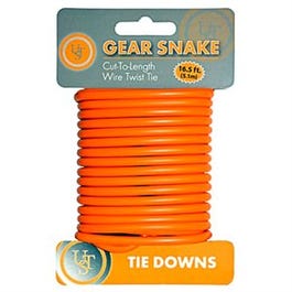 Gear Snake Wire Twist Tie, Orange