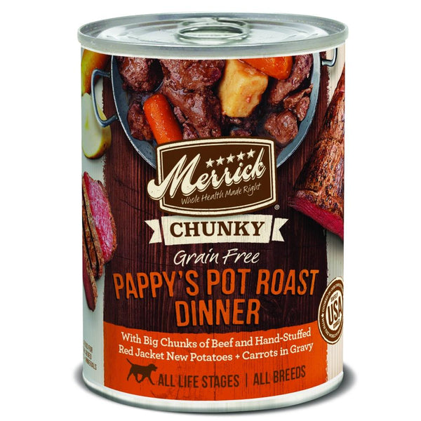 Merrick Grain Free Chunky Pappy s Pot Roast Dinner Canned Dog