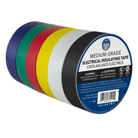 IPG Medium Electrical Tape (BLACK 3/4X60)