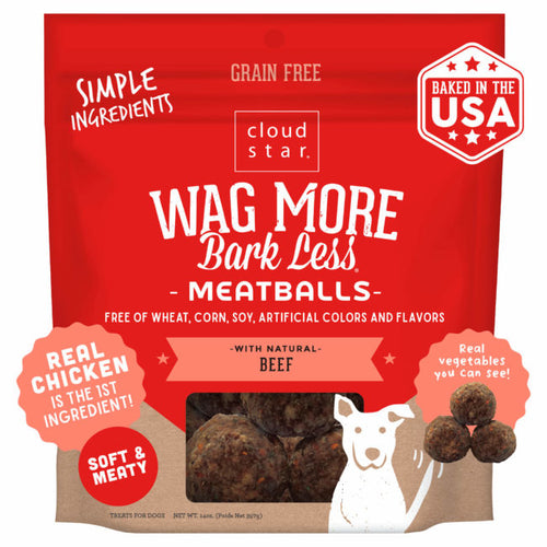 Cloud Star Wag More Bark Less Meatballs: Beef Dog Treats