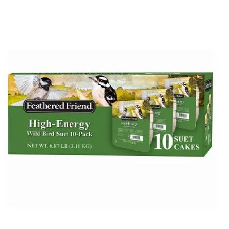 Global Harvest Foods Feathered Friend High-Energy Wild Birds Suet Cake (10 Pack)