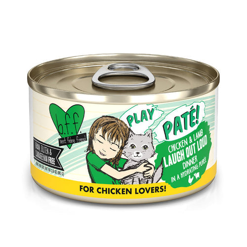 Weruva BFF PLAY Paté  Chicken & Lamb Laugh Out Loud Dinner in a Hydrating Purée Cat Food