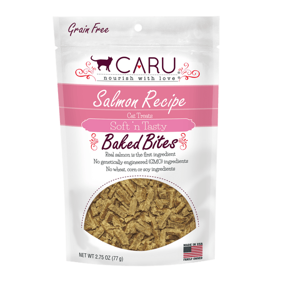 Caru Soft ‘n Tasty Baked Salmon Recipe Bites for Cats (3-oz)