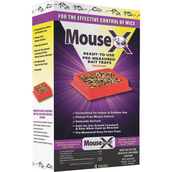MouseX Disposable Mouse Pre-Measured Bait Tray (4-Pack)