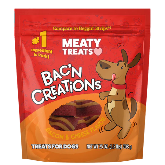 Sunshine Mills Meaty Treats Bak'n Creations Bacon & Cheese Dog Treats 6 oz.