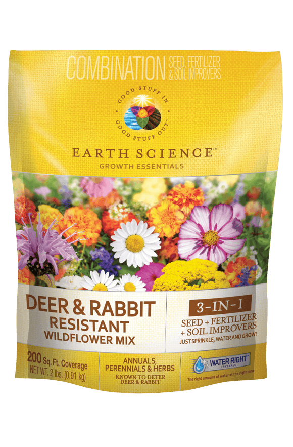 Earth Science Deer & Rabbit Resistant Flower Mix 3-in-1 Formula