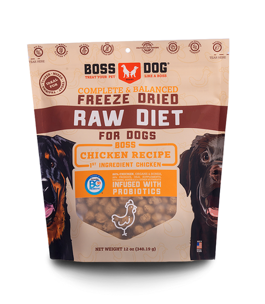 Boss Dog Brand Freeze Dried Raw Diet Chicken Recipe for Dog