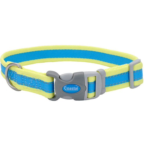 Coastal Pet Products Pro Reflective Adjustable Dog Collar (1 x 18-26, Fuscia with Teal)