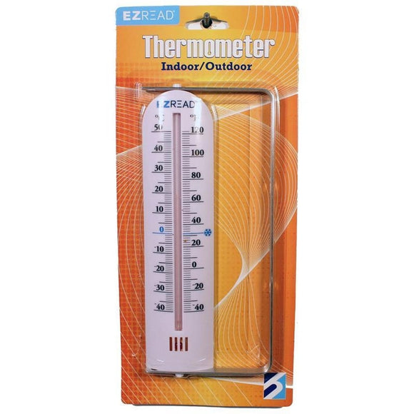 INDOOR OUTDOOR THERMOMETER WITH BRACKET (9 INCH, WHITE)