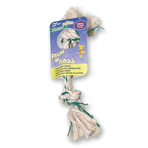 Booda Fresh 'N Floss Spearmint 2-Knot Rope Bone Dog Toy