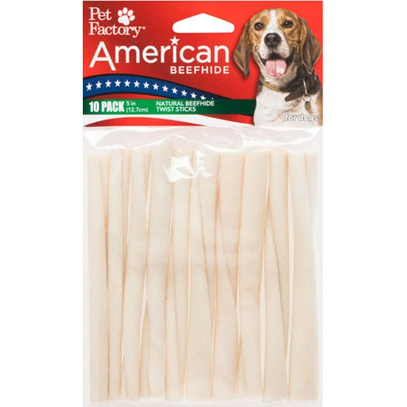 Pet Factory American Beefhide Twist Sticks Value Pack