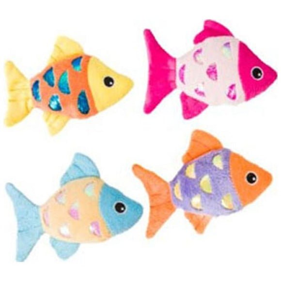 SPOT SHIMMER GLIMMER FISH W/CATNIP (4 IN, ASSORTED)