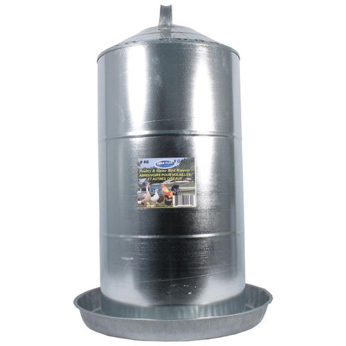 FARM-TUFF DOUBLE WALL CONE TOP GALVANIZED POULTRY WALL FOUNT